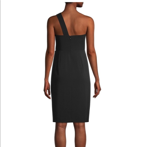NWT Aidan Mattox One Shoulder Crepe Dress - Picture 2 of 6